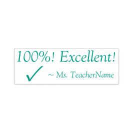 Positiv "100%! Ausgezeichnet!" Lehrerin Rubber Bri Permastempel