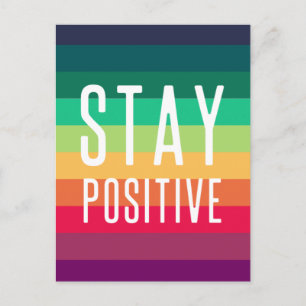 Positiv bleibe   Rainbow Modern Stripe Stylish LGB Postkarte