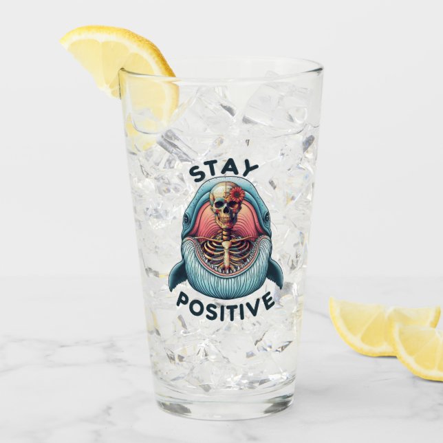 Positiv bleibe Skelett und Wal Glas (Vorderseite Ice)