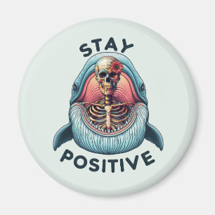 Positiv bleibe Skelett und Wal Magnet