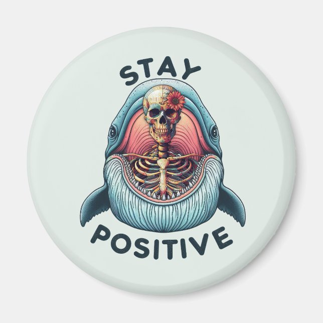 Positiv bleibe Skelett und Wal Magnet (Vorne)