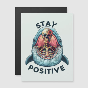 Positiv bleibe Skelett und Wal Magnetkarte