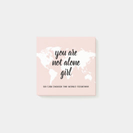 Positiv, dass Sie nicht allein Mädchen Motivation  Post-it Klebezettel