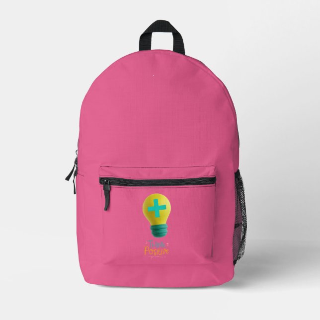 Positiv denken bedruckter rucksack (Vorderseite)