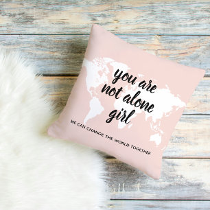 Positiv Du Bist Nicht Allein Mädchen Motivationszi Kissen