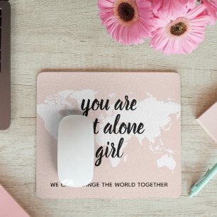 Positiv Du Bist Nicht Allein Mädchen Motivationszi Mousepad
