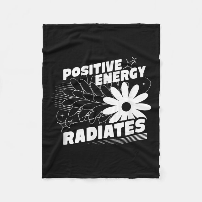 Positiv, Energie strahlt positive Zitat Inspirati Fleecedecke (Vorderseite)