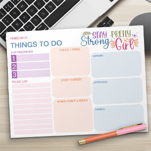 Positiv farbenfrohe To-Do-Liste Tagesplaner Notizblock