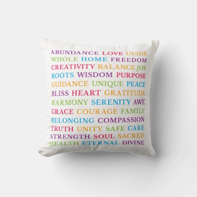 Positiv Inspirierend Motivierend Word Art Cushion Kissen (Vorderseite)