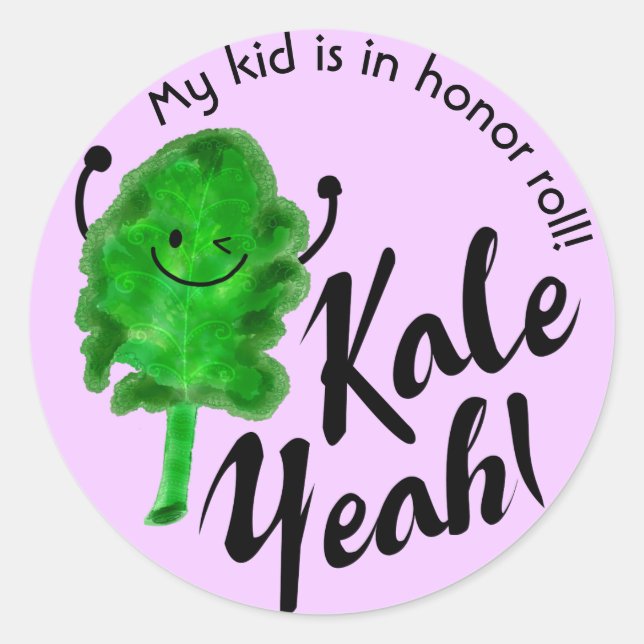 Positiv Kale Pun - Kale Yeah! Runder Aufkleber (Vorderseite)