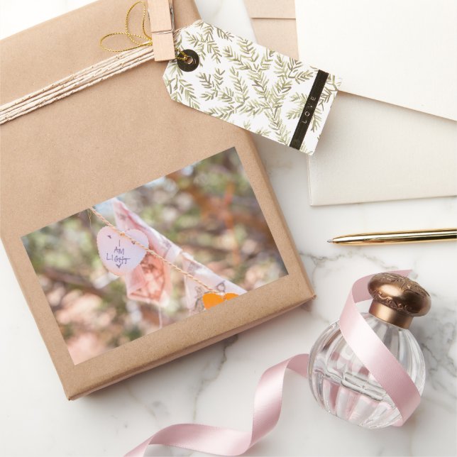 Positiv mit I Am Light Rechteckiger Aufkleber (Schenken)