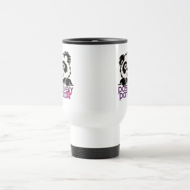 Positiv Panda (Blume) Reisebecher (Mittel)