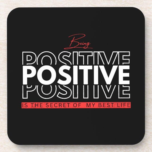 Positiv sein getränkeuntersetzer (Vorderseite)