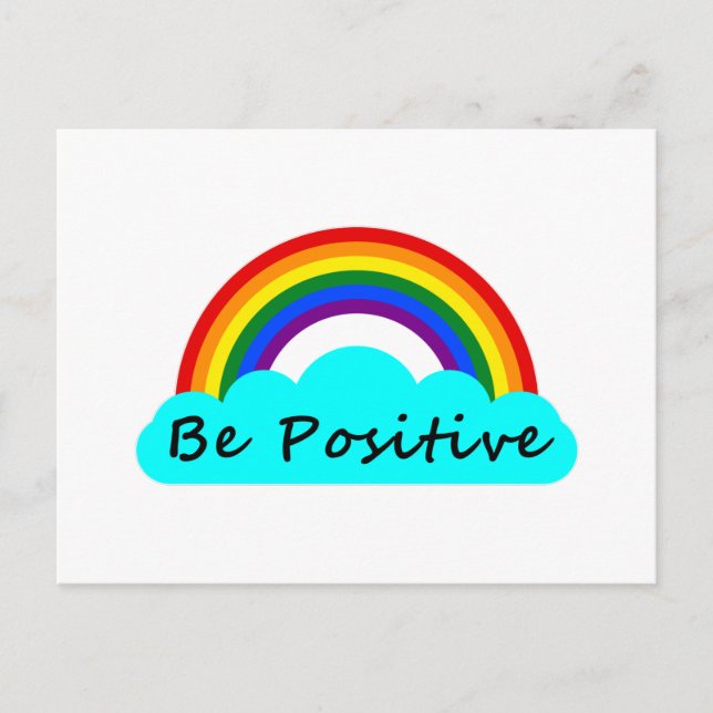 Positiv sein - LGBT-Regenbogen Postkarte (Vorderseite)