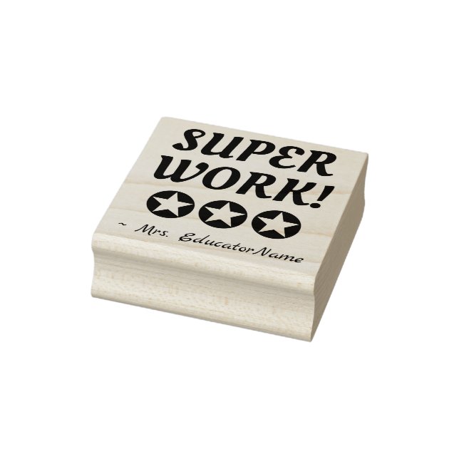 Positiv "SUPER WORK!" + Benutzerdefinierter Tutor- Gummistempel (Stempel)