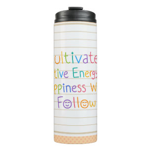 Positiv zu Glück Zitat Tumblr Trinken Thermosbecher