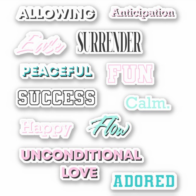 Positive 90er-Affirmation-Stickers Aufkleber (Vorderseite)