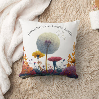 Positive Affirmation Breathe Throw Pillow Friend Kissen