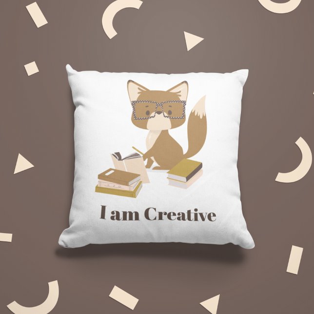 Positive Affirmation Kids Reading Decor Kissen (Positive Affirmation Kids Pillow Cushion Fox Back to School)