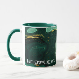 Positive Affirmation Marble Green/Gold Tasse
