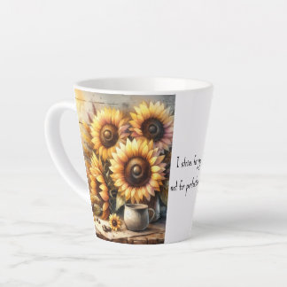 Positive Affirmation Sonnenblumen Aquarell-Kunst Milchtasse