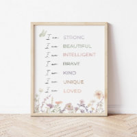 Positive Affirmationen Druck: Wildblumen Wandkunst