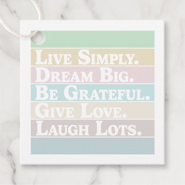 Positive Affirmationen Geschenkanhänger (Vorderseite)