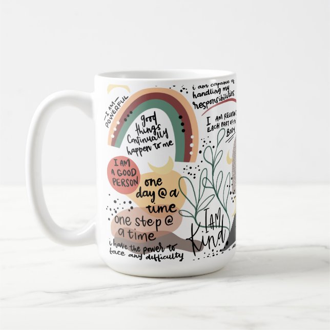 Positive Affirmationen Kaffeetasse (Links)
