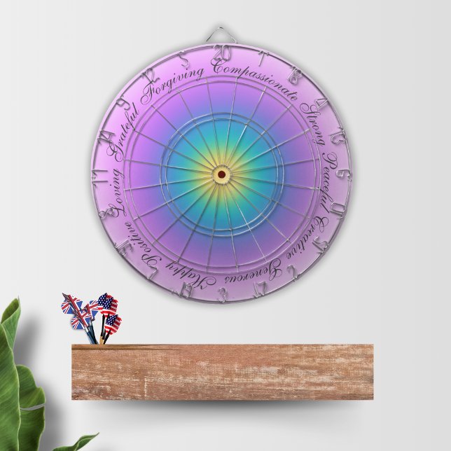 Positive Affirmations Lilac Energy Glow Dartboard Dartscheibe (Von Creator hochgeladen)