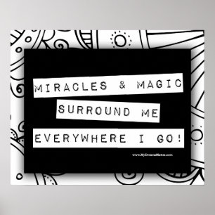 Positive Affirmations Miracles Magic Color Me DIY Poster
