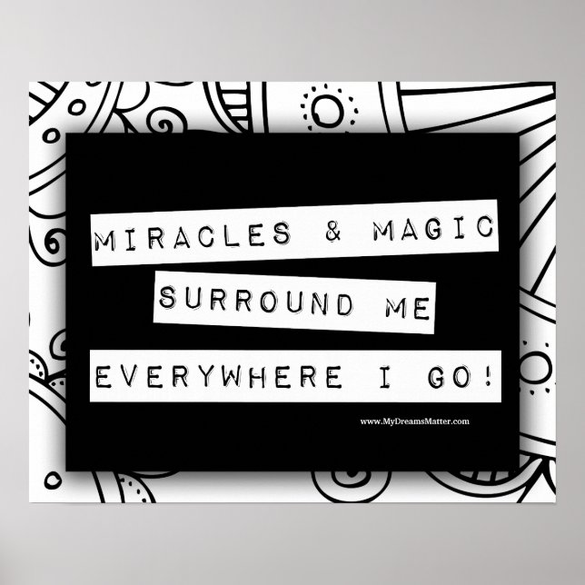 Positive Affirmations Miracles Magic Color Me DIY Poster (Vorne)