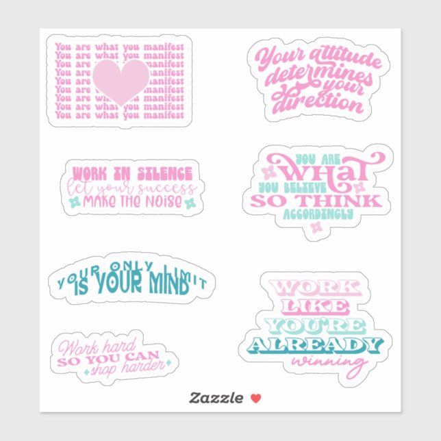 Positive Affirmations Mirror trendy Pack Set von Aufkleber (Blatt)