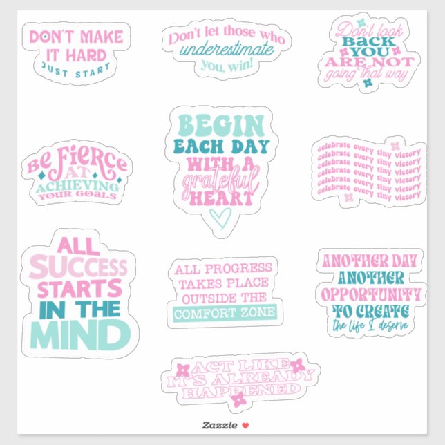 Positive Affirmations Spiegelpack Set von Aufkleber (Blatt)