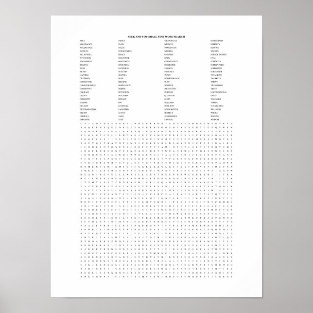 Positive Affirmations Word Search Poster (Vorne)