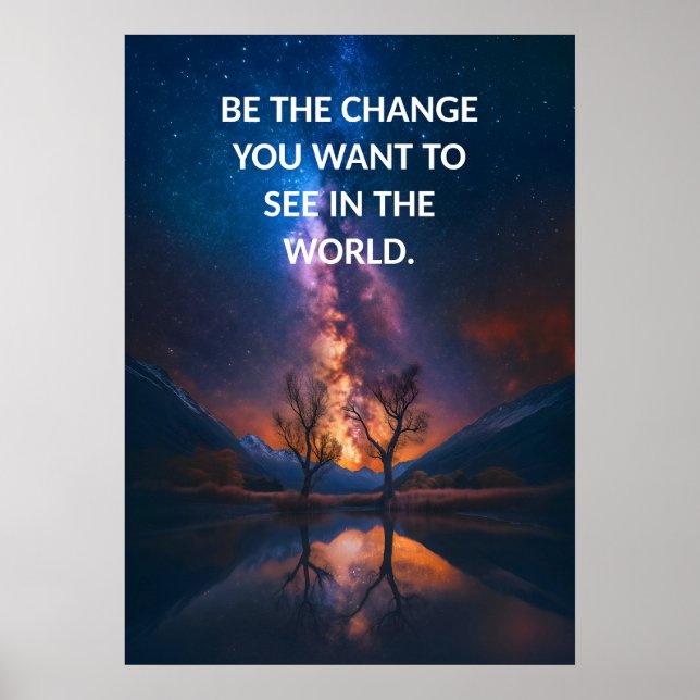 Positive Affirmative Humble Hope Quote Poster (Vorne)