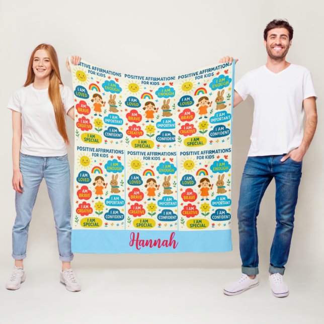 Positive Affirmative Kids - inspirierender, gemütl Fleecedecke (Beispiel)