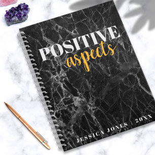 Positive Aspekte Chic Name Black Marble Dankbarkei Notizbuch