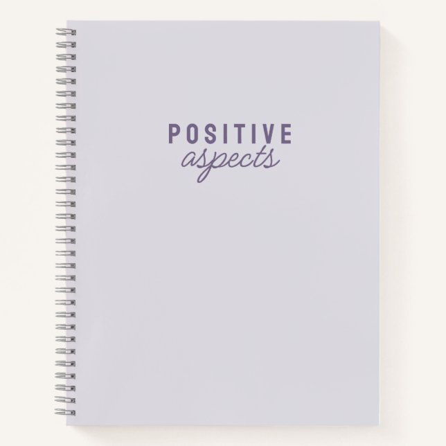 Positive Aspekte Minimalistische Lila Dankbarkeit Notizbuch (Vorderseite)
