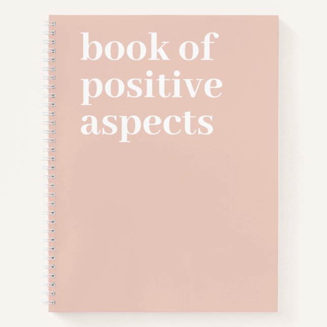 Positive Aspekte Minimalistischer Text Rosa Dankba Notizbuch (Vorderseite)