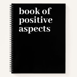Positive Aspekte Minimalistischer Text Schwarze Da Notizbuch