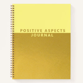 Positive Aspekte Trendy Gold Dankesblatt Notizbuch