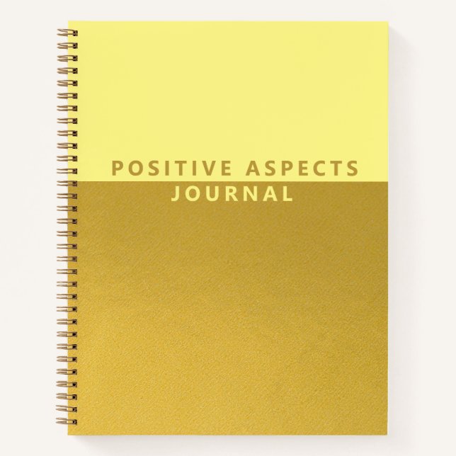 Positive Aspekte Trendy Gold Dankesblatt Notizbuch (Vorderseite)