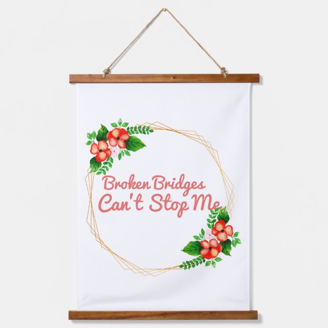 positive Bejahungen für Erfolg und Selbstversorgun Wandteppich Mit Holzrahmen (Vorderseite)