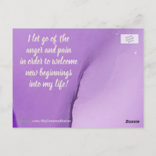 Positive Bekräftigung Lassend Schmerz und Wut Postkarte