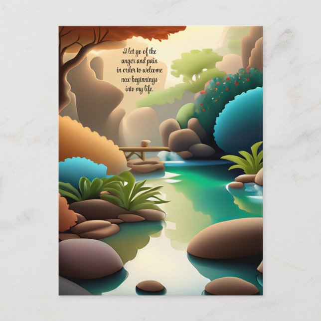 Positive Bekräftigung Lassend Schmerz und Wut Postkarte (Vorderseite)