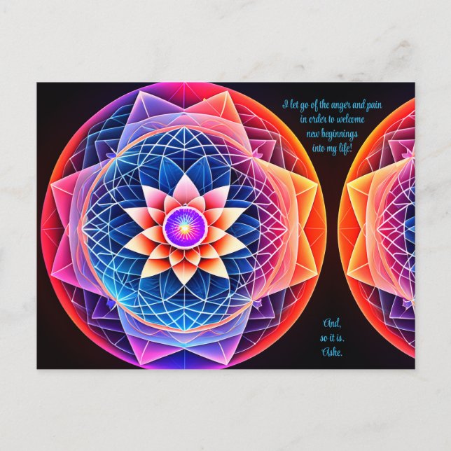 Positive Bekräftigung Lassend Schmerz und Wut Postkarte (Vorderseite)
