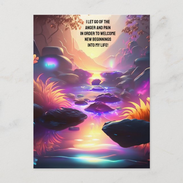 Positive Bekräftigung Lassend Schmerz und Wut Postkarte (Vorderseite)