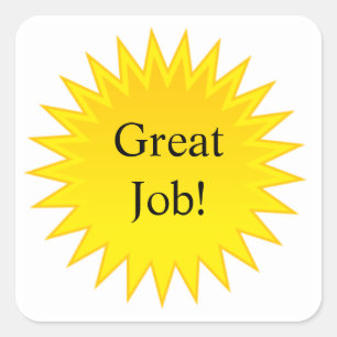 Positive Belohnung für Schulaufkleber Quadratischer Aufkleber