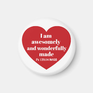 Positive Bibelvers-Bestätigung rotes Herz Cute Magnet