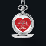Positive Bible Verse Affirmation Red Heart Cute Armbanduhr<br><div class="desc">This cute watch features a powerful Bible verse from the Book of Psalms in a simple red heart.   It's a nice uplifting gift for Valentine's Day or any other occasion when a positive word is needed.</div>